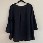 Bryn Walker Fran Basic Light Linen Round Neck Ruffle 3/4 Bell Sleeve Top Size L Photo 5