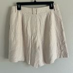 NWT Beige Linen Blend Short Sleeve Top and Shorts Set Large Commense Tan Photo 3
