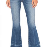 AMO Jane Cropped Flare Jeans in Recess Wash Size 27 Revolve Mid Rise Kick Flare Blue Photo 0