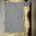 Boston Proper  navy and white off the shoulder dress sz medium Photo 5