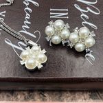 Vintage Pearl Rhinestone Set Sarah Coventry 1970s Bridal White Photo 2