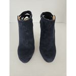 Nine West Blaiseo Genuine Blue Suede Stiletto Heel Bootie 6.5 Elastic X-Back 90s Photo 1