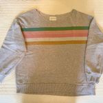 American Eagle Grey Striped Crewneck Photo 0