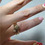 Bansri Womens H Initial 3 Ring Stack Gold Tone Gemstone size 7 Photo 1
