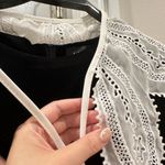 & Other Stories Elegant Black Classic Silky Velvet Dress with a Removable Lace Collar Photo 9