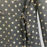 Banana Republic Y2K  Metallic Dot Wrap Blouse Black Top- Sz. Medium Coquette Girl Photo 14