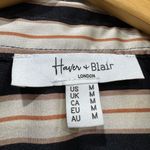 Cream/Black Haver & Blair Striped Blouse Size M EUC Black Size M Photo 5