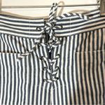 Madewell Blue & White Striped Cropped Drawstring Tie Closure Cotton Wide Leg Pant Size 2 Photo 2
