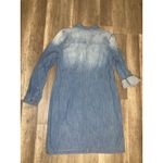 Old Navy  S Shirt Dress Chambray Pop Pull Over Blue Denim Long Sleeve Shift Mini Photo 2