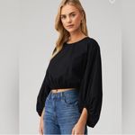 Pistola  black balloon sleeve slightly cropped top XS Photo 2