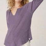 Daydreamer · Small · Lavender Waffle Knit Notch Neck Thermal Top Long Sleeve New Photo 0