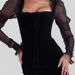 House Of CB  'Syana' Dress velvet‎ size S NWOT black Photo 0