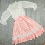 Vintage Victorian Lolita kawaii lace baby doll dress cosplay Halloween costume s White Photo 6