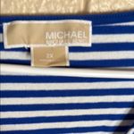 Michael Kors Blue Ruched Sailor Collar Blouse Photo 1