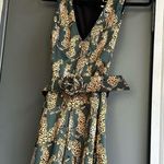 Lavender Brown NWT  Cheetah Belted Romper Photo 0