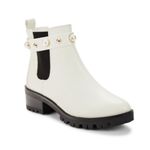 Karl Lagerfeld Paris Pola Faux Pearl Studded Chelsea Boots Size 5 NIB Photo 1