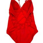 Athleta  swimsuit one piece loop back in red sz S Photo 2