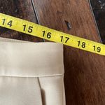 St. John Stretch Woven Flat Front Wide Leg Crepe Dress Pants Beige Size 12 Photo 3