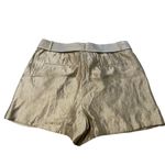 Loft Champagne Shimmer Pleated Tie Waist Shorts Photo 2