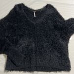 Free People NWT size XS black v-neck long sleeve super soft stretchy sweater Photo 0