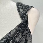 Studio JPR Black & Silver Lace Look Draped Neck Sleeveless Top Size Small Photo 4