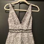 Nicholas Revolve  Azalia Lace plunge Trumpet glam Midi Dress Grey Black V Neck 0 Photo 2