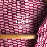 Cabela's  Women's Blouse Shirt 3/4 Sleeve Geometric Pink Cotton Photo 8