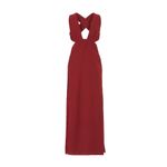 Fame and Partners Firedust Red Plunge Cut Out Sleeveless Slit Gown Size 4 Photo 4
