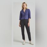 Norton Mcnaughton  Vintage Navy Blue Chambray Blazer Lightweight Linen Blend  10 Photo 1