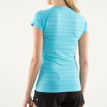 Lululemon  Run Swiftly Tech Short Sleeve tee shirt Spry Blue crewneck stripes Photo 4