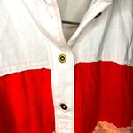 Pilcro Anthropologie Bonfire Rugby Top Pink Cotton Cropped Collared Shirt XXS White Photo 6