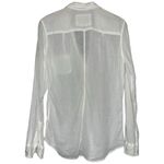 Frank & Eileen Womens Size L White Semi Sheer Cotton Gauze Barry Button Up Shirt Size L Photo 2