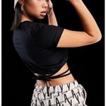 New AsYou Tie Waist Cropped Crewneck Short Sleeve T Photo 2