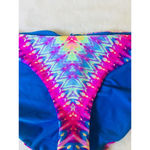 PilyQ  Bikini Bottom Reversible Blue Tie Dye $76 Ruched Back Photo 2