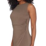 Lisa Rinna Collection Side Ruched Midi Dress Brown Size XL Photo 2