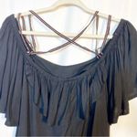 Pitusa Summer Nights Off Shoulder Strappy Mini Dress Swim Cover Black Multi Photo 6