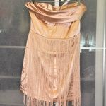 Cloud Ten Strapless Fringe Dress - Gold Photo 1
