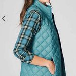 J.Jill Blue Lightweight Quilted Zippered Down Vest Photo 1