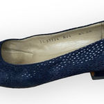 Salvatore Ferragamo Vintage  Navy Blue Suede Almond Toe Slip on Shoes Photo 0