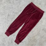 Gap Women’s Velour Jogger Pants Pull On Mid Rise Loungewear in Burgundy S Photo 3