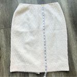 Carlisle  Collection Designer Wool Cream Pencil Skirt Woven Textured Off White 8 Photo 7