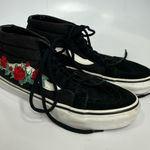 Vans  Sk8 mid high top sneakers rose thorns embroidered black red women’s‎ size 8 Photo 0