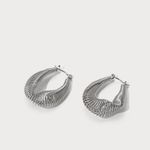 Chunky Silver Hoop Earrings, Silver Hoop Earrings, Thick Hoop Earrings Photo 1