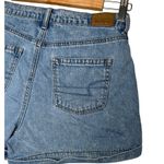 American Eagle  Shorts Womens 4 Mom Short Cuffed Pleated Pockets Denim Blue Photo 3