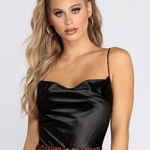 Windsor Black Cowl Neck Bodysuit Photo 0