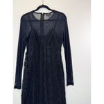 Bardot  Womens Dress Black Nicolette Midi Crochet Sheer Long Sleeve Sheath XL Photo 4