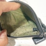 Coach Black Leather White Stitch Zip Top Wristlet Wallet Clutch Photo 2