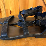 Bleecker and Bond  “HELENE” WOMEN SIZE 6.5M BLACK LEATHER SMALL STUDDED SANDALS Photo 0