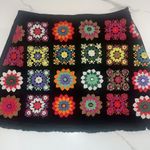 Judith March  Black Embroidered Granny Sweater Festival Floral Skirt S Photo 0