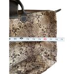 Longchamp  Brown Snake Print Le Pliage Shoulder Tote Bag Satchel Photo 3